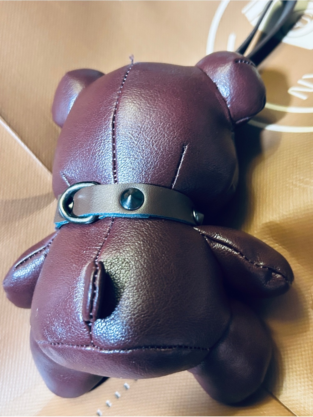 Teddy Bear Vegan Leather Large Purse Charm NEW - Picture 2 of 4